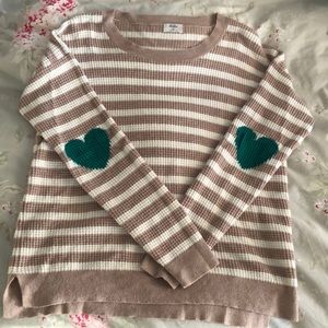 Madewell Wallace Striped Sweater w Heart Elbows
